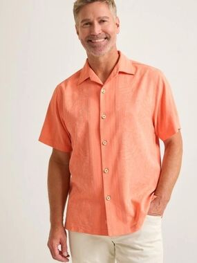 Tommy Bahama Blue Short-Sleeve Button-Down Camp Shirt